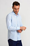 Bisse Regular Fit İtalyan Yaka Mavi Klasik Erkek Gömlek GM23K232070_D35