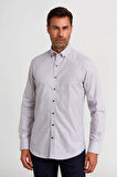 Bisse Modern Fit Paşa Yaka Düğmeli Spor Bordo Erkek Gömlek GMKRA0122300200_D25