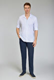 Bisse Regular Fit Apaj Yaka Beyaz Spor Erkek Gömlek GMCZG1722300204_D01