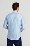 Bisse Modern Fit Klasik Dik Yaka Mavi Erkek Gömlek GMDGR0122300211_D35
