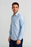 Bisse Modern Fit Klasik Dik Yaka Mavi Erkek Gömlek GMDGR0122300211_D35