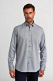 Bisse Regular Fit Paşa Yaka Düğmeli Gri Spor Erkek Gömlek GMARS0322301203_D55