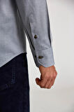 Bisse Regular Fit Paşa Yaka Düğmeli Gri Spor Erkek Gömlek GMARS0322301203_D55