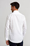 Bisse Modern Fit Paşa Yaka Düğmeli Beyaz Spor Erkek Gömlek GMARS0422301213_D01