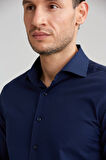 Bisse Modern Fit Yarım İtalyan Yaka Lacivert Erkek Gömlek GMARS0422300101_D39