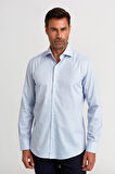 Bisse Modern Fit Yarım İtalyan Yaka Lacivert Klasik Erkek Gömlek GMARS0422302101_D39