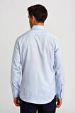 Bisse Modern Fit Yarım İtalyan Yaka Lacivert Klasik Erkek Gömlek GMARS0422302101_D39