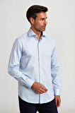 Bisse Modern Fit Yarım İtalyan Yaka Lacivert Klasik Erkek Gömlek GMARS0422302101_D39