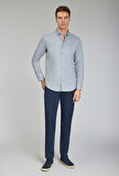 Bisse Modern Fit Paşa Yaka Gri Erkek Gömlek GMFLN0222302221_D55