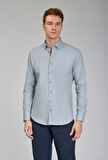 Bisse Modern Fit Paşa Yaka Gri Erkek Gömlek GMFLN0222302221_D55