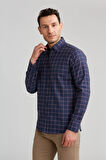 Bisse Regular Fit Ekoseli Kırmızı Spor Erkek Gömlek GMEKS0122300219_D24
