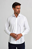 Bisse Regular Fit Pötikare Beyaz Erkek Gömlek GM23K232095_D01