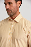 Bisse Regular Fit Paşa Yaka Düğmeli Hardal Erkek Gömlek GMCZG3PS22400003_D19
