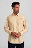 Bisse Regular Fit Paşa Yaka Düğmeli Hardal Erkek Gömlek GMCZG3PS22400003_D19