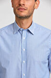 Bisse Regular Fit Paşa Yaka Düğmeli Mavi Erkek Gömlek GMCZG3PS22400003_D35