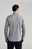 Bisse Regular Fit Paşa Yaka Düğmeli Gri Erkek Gömlek GMOK3PS22400001_D55