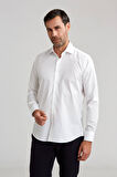 Bisse Regular Fit Beyaz Klasik Erkek Gömlek GMKLS1KD224004_D01