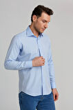 Bisse Regular Fit Mavi Klasik Erkek Gömlek GMKLS1KD224004_D35