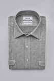 Bisse Spor Yaka Uzun Kollu Regular Fit Gri Erkek Gömlek GMKTN3SP224007_D55