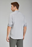 Bisse Spor Yaka Uzun Kollu Regular Fit Gri Erkek Gömlek GMKTN3SP224007_D55