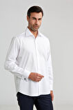 Bisse Regular Fit Beyaz Klasik Erkek Gömlek GMKLS1KC224007_D01