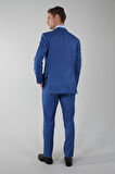 Bisse Regular Fit Mono Yaka Çift Yırtmaç 6 Drop Erkek Mavi Takım Elbise PTK24Y24003_D35