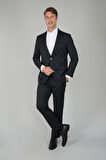 Bisse Erkek 6 Drop Mono Yaka Çift Yırtmaçlı Takım Elbise Sıyah PTK24YNOS001_D99