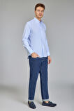 Bisse Klasik Yaka Düğmeli Uzun Kollu Regular Fit Açık Mavi Erkek Gömlek GMKLS4PAL224003_D33