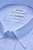 Bisse Klasik Yaka Düğmeli Uzun Kollu Regular Fit Açık Mavi Erkek Gömlek GMKLS4PAL224003_D33
