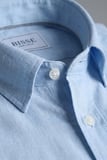 Bisse Mavi Regular Fit Keten Paşa Yaka Gömlek GMKTN3PS224003_D35
