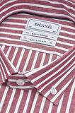 Bisse Paşa Yaka Uzun Kollu Regular Fit Çizgili Kırmızı Erkek Gömlek GMCZG3PS22400002_C24