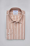 Bisse Regular Fit Spor Yaka Çizgili Somon Erkek Gömlek GMCZG3SP224005_30