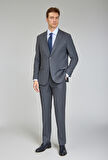 Bisse Mono Yaka, Çift Yırtmaçlı, Slim Fit Gri 6 Drop Erkek Takım Elbise  PTK24K24213_D55