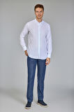 Bisse Klasik Spor Yaka Uzun Kollu Regular Fit Beyaz Erkek Gömlek GMKLS4KSP242045_D01