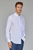Bisse Klasik Spor Yaka Uzun Kollu Regular Fit Beyaz Erkek Gömlek GMKLS4KSP242045_D01