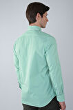 Bisse Regular Fit BDK Yaka Cepsiz Yeşil Erkek Gömlek GMCZG250038_D47