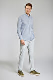 Bisse Regular Fit Uzun Kollu Gri Erkek Gömlek GMCZG250057_D55