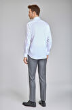 Bisse Saten Uzun Kollu Klaasik C Yaka Klasik Beyaz Erkek Gömlek GMKLS250016_D01