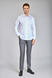 Bisse Saten Uzun Kollu Klaasik C Yaka Klasik Beyaz Erkek Gömlek GMKLS250016_D01