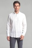 Bisse Regular Fit Paşa Yaka Cepsiz Sedef Düğmeli Beyaz Erkek Gömlek GMKTN250011_D01