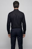 Bisse Regular Fit Erkek Klasik Yaka Cepsiz Pamuk Siyah Gömlek GMKLS250053_99