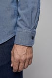 Bisse İndigo Regular Fit Pamuk Cepsiz  Uzun Paşa Yaka Gömlek GMMLJ252027_D66