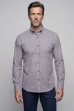 Bisse Kahve Regular Fit Pamuk Cepsiz Uzun Paşa Yaka Gömlek GMEKS252116_E11