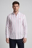 Bisse Regular Fit Uzun Kol Keten Paşa Yaka Pembe Erkek Gömlek BSGMKTN25329_D29