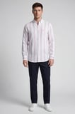 Bisse Regular Fit Uzun Kol Keten Paşa Yaka Pembe Erkek Gömlek BSGMKTN25329_D29