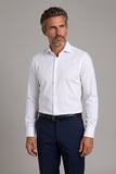 Bisse Beyaz Regular Fit Pamuk Cepsiz Klasik Uzun Yaka Saten Gömlek GMKLS252195_D01