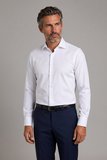 Bisse Beyaz Regular Fit Pamuk Cepsiz Klasik Uzun Yaka Saten Gömlek GMKLS252195_D01
