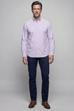 Bisse Regular Fit Cepsiz Lila Uzun Paşa Yaka Gömlek GMOKS261001_D44
