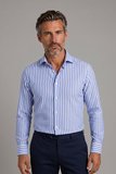 Bisse Mavi Regular Fit Cepsiz Uzun İtalyan Yaka Gömlek GMCZG261073_D35