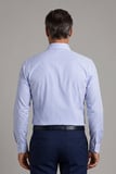 Bisse Mavi Regular Fit Cepsiz İtalyan Yaka Uzun Gömlek GMCZG261077_D35